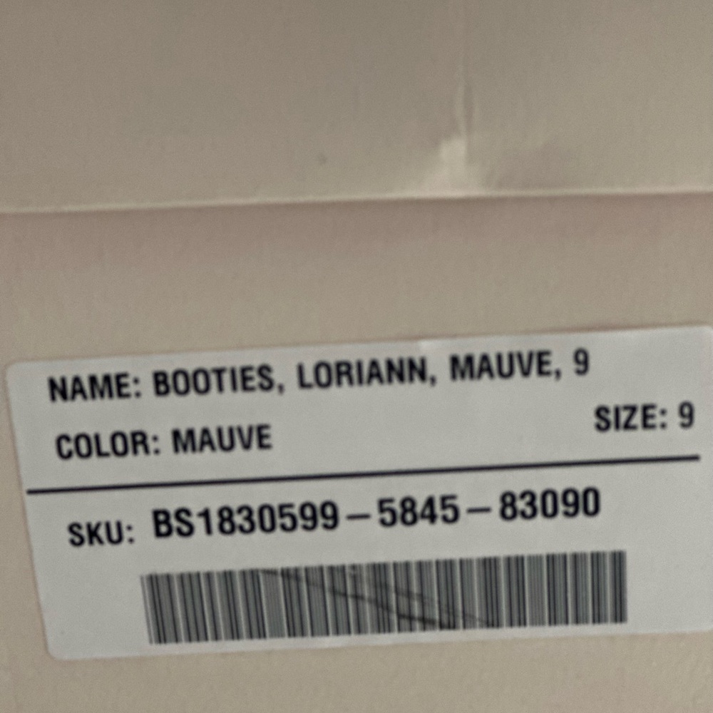 Booties - Loriann Mauve Booties size 9 never worn, original packaging.